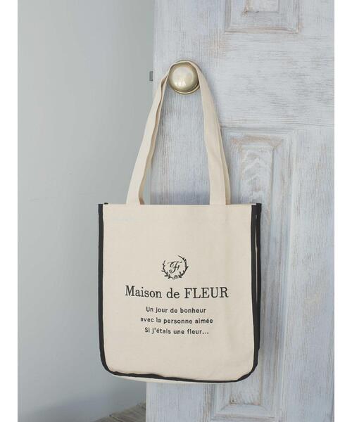 Maison de FLEUR（メゾンドフルール）の「パイピングスクエアトートバッグ（トートバッグ・レディース・ブラック/アイボリー・FREE）」の16枚目の写真