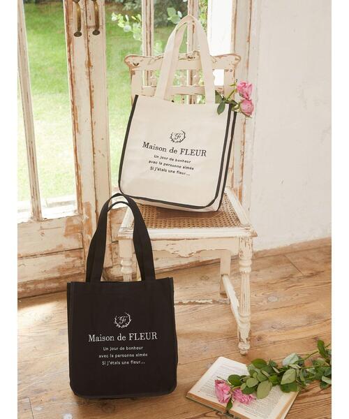 Maison de FLEUR（メゾンドフルール）の「パイピングスクエアトートバッグ（トートバッグ・レディース・ブラック/アイボリー・FREE）」の21枚目の写真