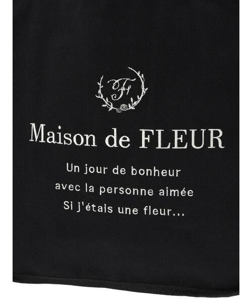 Maison de FLEUR（メゾンドフルール）の「パイピングスクエアトートバッグ（トートバッグ・レディース・ブラック/アイボリー・FREE）」の4枚目の写真