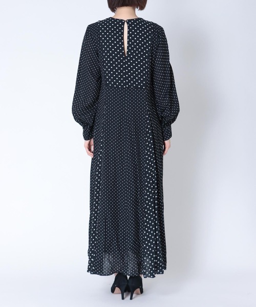 NE QUITTEZ PAS/ヌキテパドットプリントパネルドレス