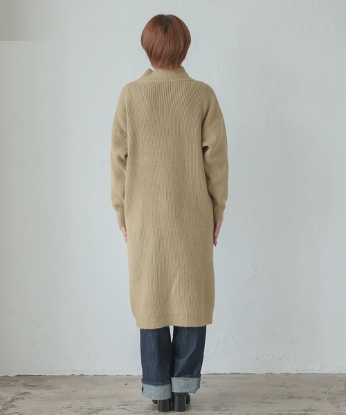 セール】ハイネックニットロングカーディガン（カーディガン/ボレロ