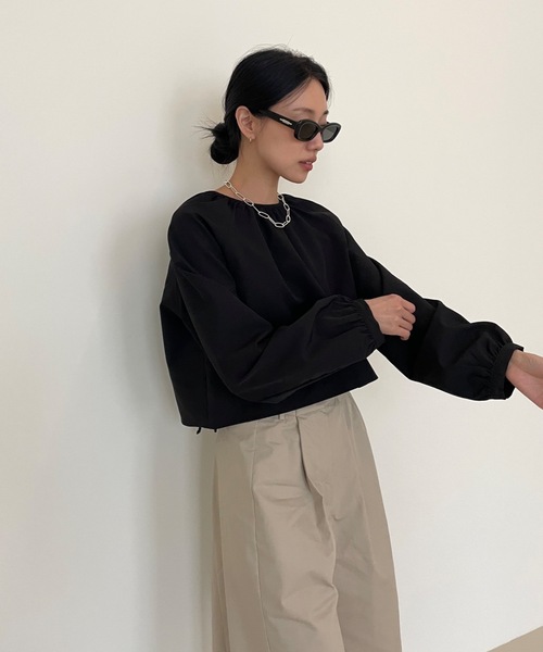 Didot.showroom(ディドット ショールーム)の「バックリボンクロップブラウス(シャツ/ブラウス・レディース・ホワイト/クリーム/ブラック・FREE)」の10枚目の写真