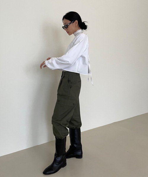 Didot.showroom(ディドット ショールーム)の「バックリボンクロップブラウス(シャツ/ブラウス・レディース・ホワイト/クリーム/ブラック・FREE)」の20枚目の写真