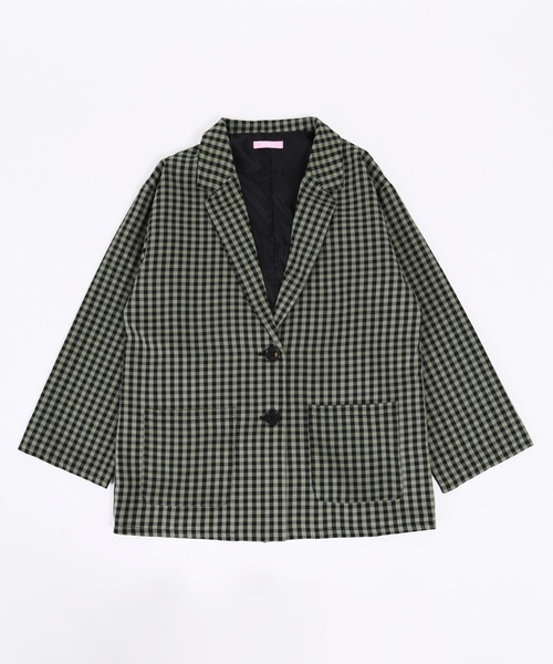 WC（ダブル シー）の「ブラックギンガムジャケット（テーラードジャケット・レディース・オレンジ/レッド/グリーン・FREE）」の20枚目の写真