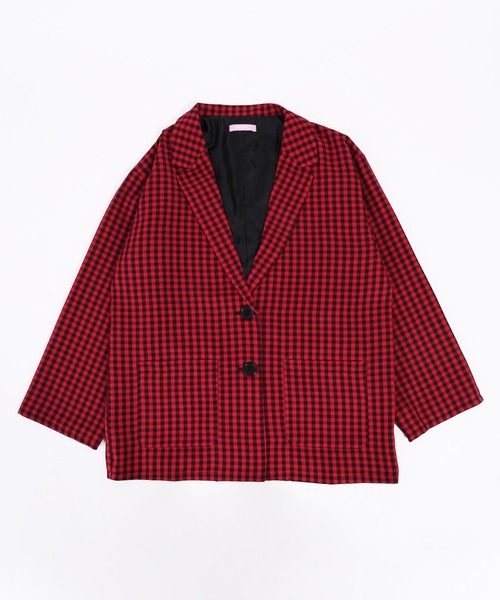 WC（ダブル シー）の「ブラックギンガムジャケット（テーラードジャケット・レディース・オレンジ/レッド/グリーン・FREE）」の21枚目の写真