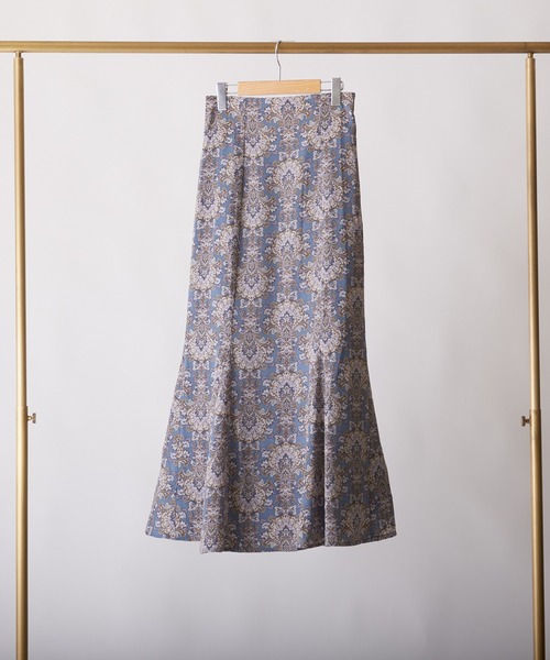 PAPAVER(パパヴェル)の「【papaver】ダマスク柄SK(スカート・レディース・ブルー/グリーン/キナリ・MEDIUM)」の6枚目の写真