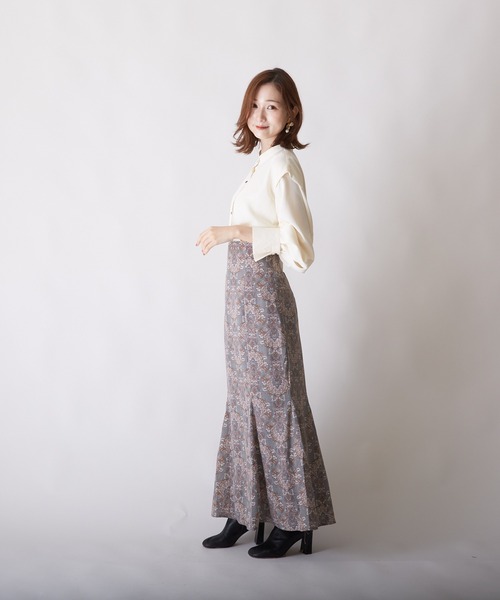 PAPAVER(パパヴェル)の「【papaver】ダマスク柄SK(スカート・レディース・ブルー/グリーン/キナリ・MEDIUM)」の9枚目の写真