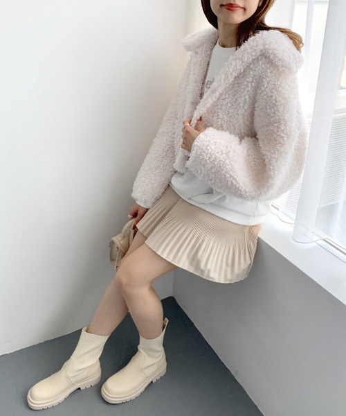 OLIVE des OLIVE（オリーブデオリーブ）の「消しプリーツミニスカート（スカート・レディース・アイボリー/ブラック・FREE）」の11枚目の写真