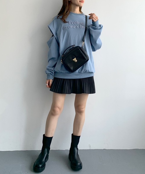 OLIVE des OLIVE（オリーブデオリーブ）の「消しプリーツミニスカート（スカート・レディース・アイボリー/ブラック・FREE）」の13枚目の写真