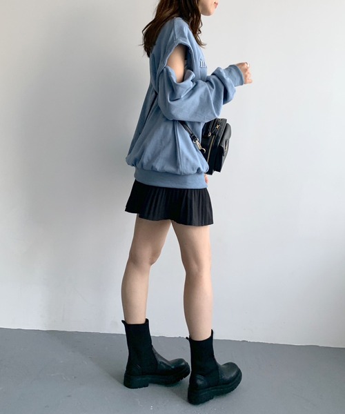 OLIVE des OLIVE（オリーブデオリーブ）の「消しプリーツミニスカート（スカート・レディース・アイボリー/ブラック・FREE）」の14枚目の写真