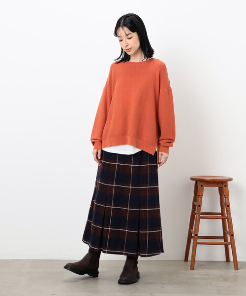 ONIGIRI（オニギリ）の「チェック柄　マーメイド風スカート（スカート・レディース・ネイビー/グリーン・M/L）」の6枚目の写真