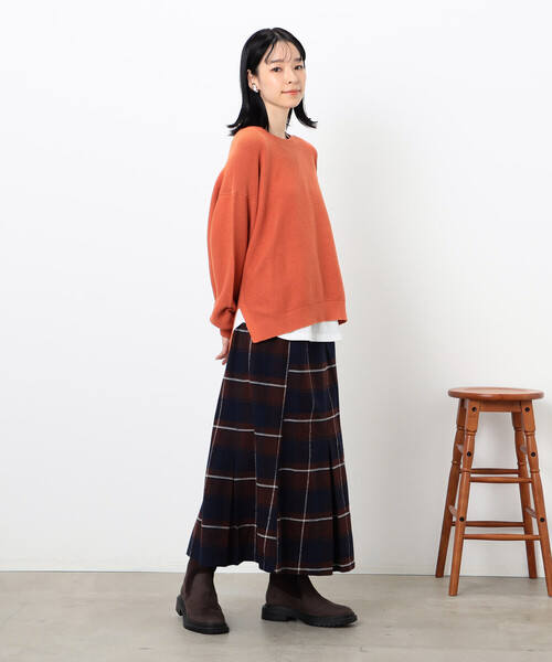 ONIGIRI（オニギリ）の「チェック柄　マーメイド風スカート（スカート・レディース・ネイビー/グリーン・M/L）」の3枚目の写真