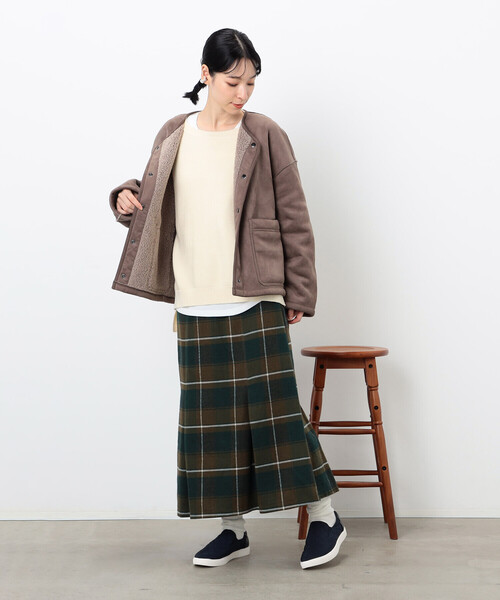 ONIGIRI（オニギリ）の「チェック柄　マーメイド風スカート（スカート・レディース・ネイビー/グリーン・M/L）」の9枚目の写真