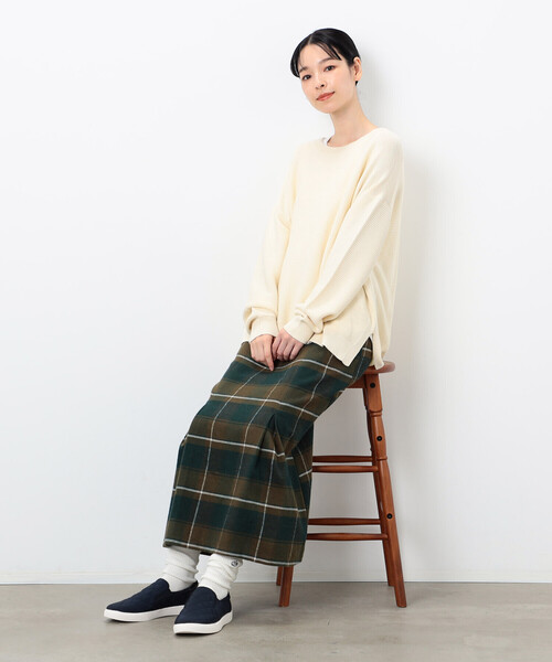 ONIGIRI（オニギリ）の「チェック柄　マーメイド風スカート（スカート・レディース・ネイビー/グリーン・M/L）」の15枚目の写真