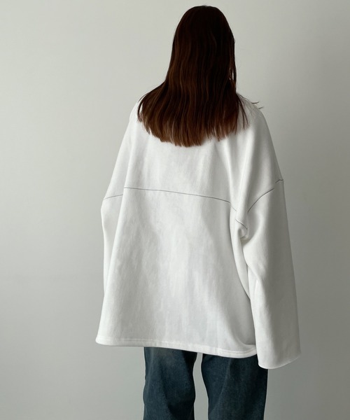 CANAL JEAN（キャナルジーン）の「RCW BLUE LABEL(ブルーレーベル) "common"裏起毛トレーナー（スウェット・レディース・ヘザーグレー/ブラック/ホワイト・ONE SIZE）」の6枚目の写真