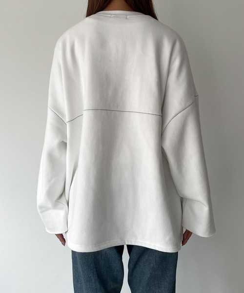 CANAL JEAN（キャナルジーン）の「RCW BLUE LABEL(ブルーレーベル) "common"裏起毛トレーナー（スウェット・レディース・ヘザーグレー/ブラック/ホワイト・ONE SIZE）」の16枚目の写真