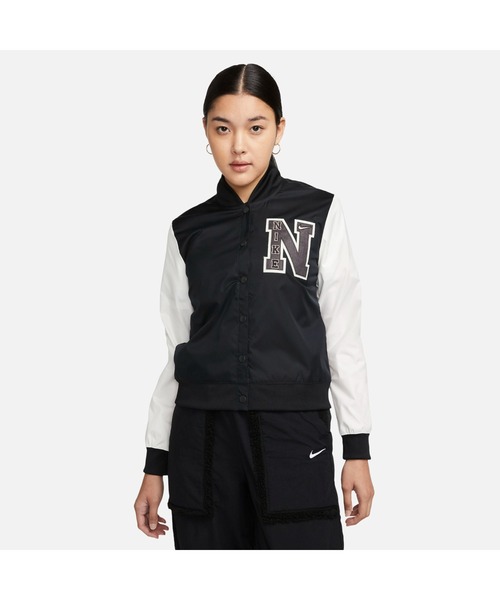 NIKE（ナイキ）の「ナイキ NIKE ナイキ ウィメンズ NSW VSPT ジャケット（ブルゾン・レディース・ブラック×ホワイト/ワイン・L/M）」の2枚目の写真