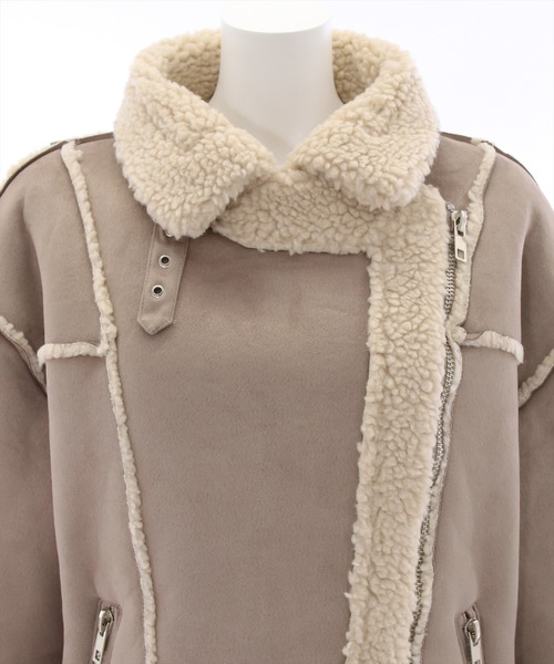 clear（クリア）の「ムートンオーバーダブルジャケット（ムートンコート・レディース・ベージュ/アイボリー・F）」の7枚目の写真