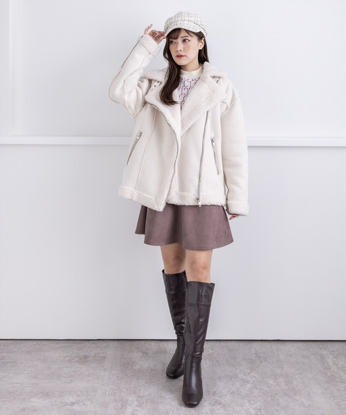 clear（クリア）の「ムートンオーバーダブルジャケット（ムートンコート・レディース・ベージュ/アイボリー・F）」の12枚目の写真