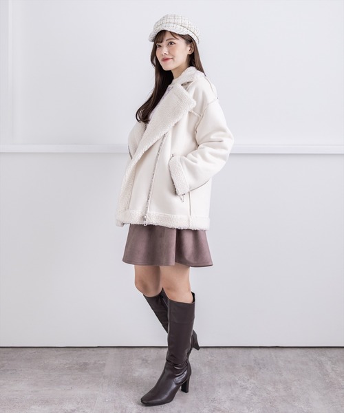 clear（クリア）の「ムートンオーバーダブルジャケット（ムートンコート・レディース・ベージュ/アイボリー・F）」の14枚目の写真