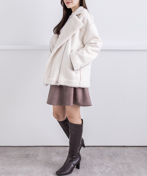 clear（クリア）の「ムートンオーバーダブルジャケット（ムートンコート・レディース・ベージュ/アイボリー・F）」の22枚目の写真