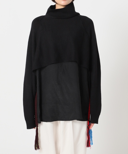 PONTI（ポンティ）の「【PONTI/ポンティ】別注CROCHETSIDE FRING PO：ニット（ニット/セーター・レディース・ブラック・FREE）」の9枚目の写真