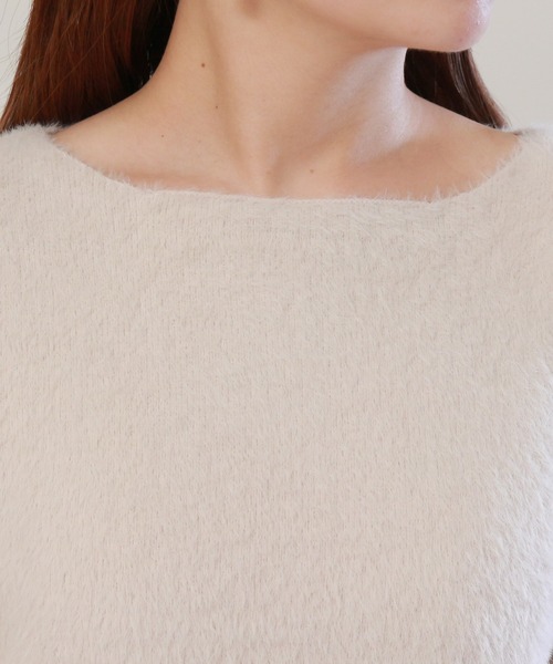 ASTORIA ODIER（アストリアオディール）の「フェザーヤーンボートネックプルオーバー（ニット/セーター・レディース・オレンジ/ライトグレー/ベージュ/ピンク/アイボリー・MEDIUM）」の10枚目の写真