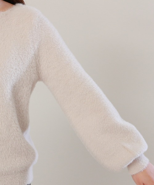 ASTORIA ODIER（アストリアオディール）の「フェザーヤーンボートネックプルオーバー（ニット/セーター・レディース・オレンジ/ライトグレー/ベージュ/ピンク/アイボリー・MEDIUM）」の12枚目の写真