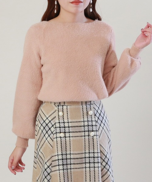 ASTORIA ODIER（アストリアオディール）の「フェザーヤーンボートネックプルオーバー（ニット/セーター・レディース・オレンジ/ライトグレー/ベージュ/ピンク/アイボリー・MEDIUM）」の20枚目の写真