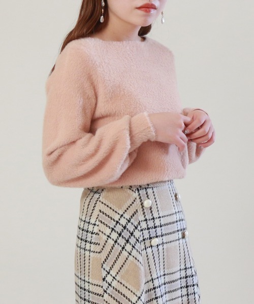 ASTORIA ODIER（アストリアオディール）の「フェザーヤーンボートネックプルオーバー（ニット/セーター・レディース・オレンジ/ライトグレー/ベージュ/ピンク/アイボリー・MEDIUM）」の21枚目の写真