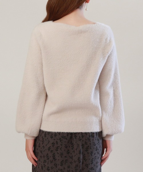 ASTORIA ODIER（アストリアオディール）の「フェザーヤーンボートネックプルオーバー（ニット/セーター・レディース・オレンジ/ライトグレー/ベージュ/ピンク/アイボリー・MEDIUM）」の9枚目の写真