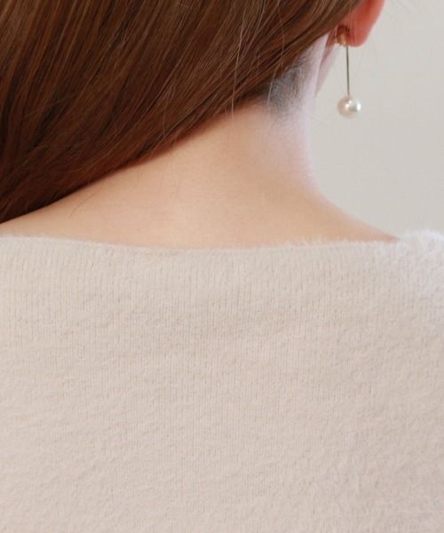 ASTORIA ODIER（アストリアオディール）の「フェザーヤーンボートネックプルオーバー（ニット/セーター・レディース・オレンジ/ライトグレー/ベージュ/ピンク/アイボリー・MEDIUM）」の11枚目の写真