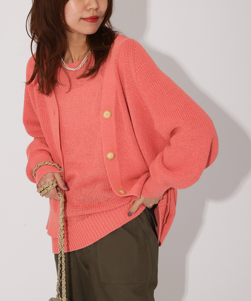 JOURNAL STANDARD relume（ジャーナルスタンダード　レリューム）の「畔Vカーディガン（カーディガン/ボレロ・レディース・ホワイト/ブラック/ベージュ/ピンク・FREE）」の4枚目の写真