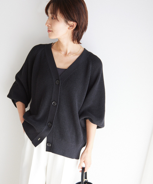 JOURNAL STANDARD relume（ジャーナルスタンダード　レリューム）の「畔Vカーディガン（カーディガン/ボレロ・レディース・ホワイト/ブラック/ベージュ/ピンク・FREE）」の10枚目の写真
