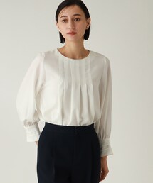 THE SHOP TK  | 【セレモニー/入卒/洗える】ジョーゼットタックブラウス(シャツ/ブラウス)