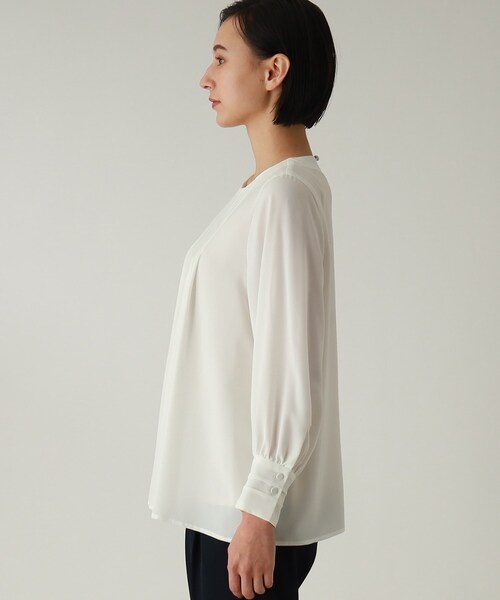 THE SHOP TK （ザ ショップ ティーケー ）の「◆【セレモニー/入卒/洗える】ジョーゼットタックブラウス（シャツ/ブラウス・レディース・ネイビー/ホワイト系・11/12/13/14）」の17枚目の写真