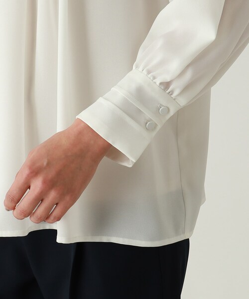 THE SHOP TK （ザ ショップ ティーケー ）の「◆【セレモニー/入卒/洗える】ジョーゼットタックブラウス（シャツ/ブラウス・レディース・ネイビー/ホワイト系・11/12/13/14）」の15枚目の写真