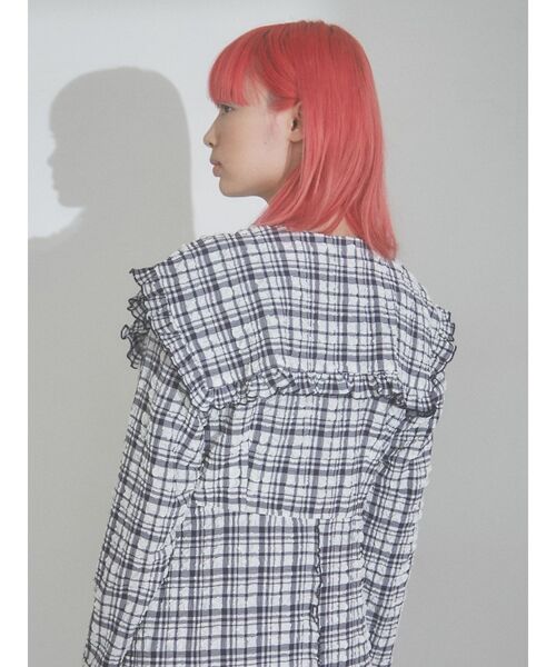 merry jenny(メリージェニー)の「checkスクエアカラーワンピース(ワンピース・レディース・オフホワイト/ネイビー・SMALL/MEDIUM)」の15枚目の写真