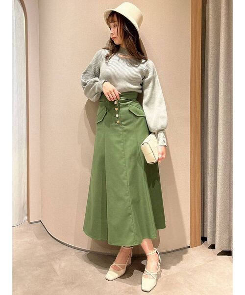 dazzlin（ダズリン）の「2WAYカットアウトニットトップス（ニット/セーター・レディース・ブラック/グレー/ブルー/グリーン・FREE）」の11枚目の写真