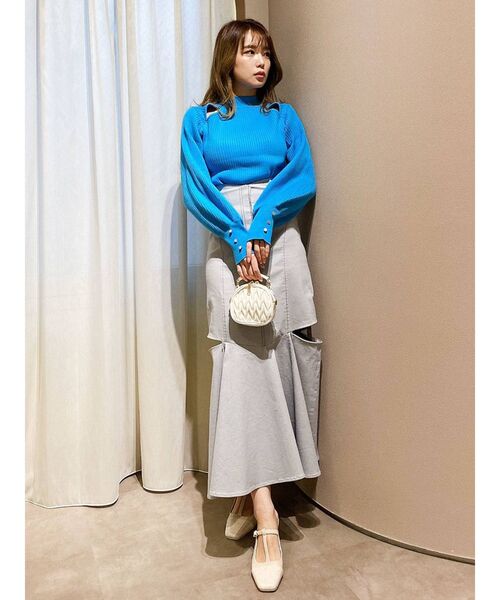 dazzlin（ダズリン）の「2WAYカットアウトニットトップス（ニット/セーター・レディース・ブラック/グレー/ブルー/グリーン・FREE）」の8枚目の写真