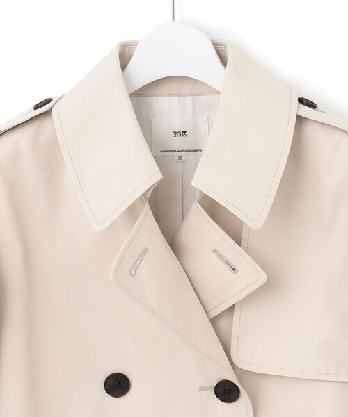 23区(ニジュウサンク)の「コットンポリエステルギャバジン ショート トレンチ コート(トレンチコート・レディース・ベージュ系・38/40)」の6枚目の写真