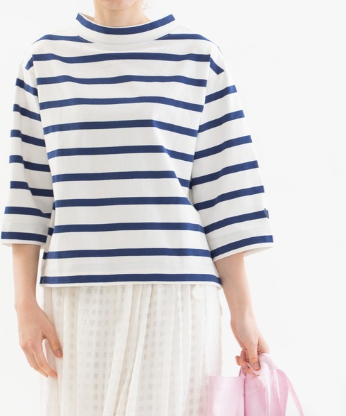 tシャツ USコットンボトルネック7分袖 レディース nop de nod tシャツ USコットンボトルネック7分袖 レディース