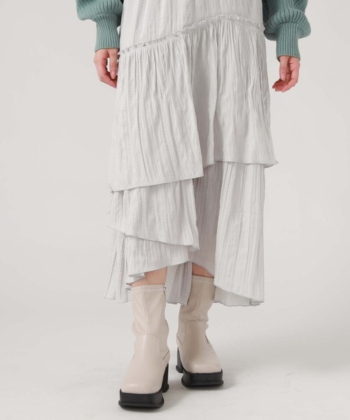 archives(アルシーヴ)の「ワッシャーアシメティアードスカート(スカート・レディース・ブラック/グレー/ベージュ/ミント・MEDIUM)」の13枚目の写真