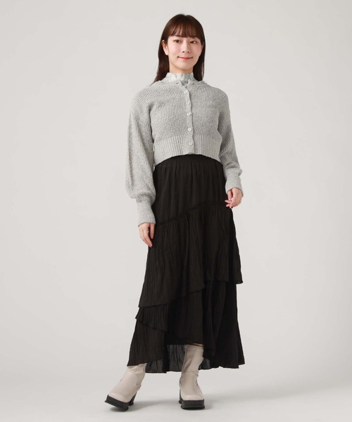 archives(アルシーヴ)の「ワッシャーアシメティアードスカート(スカート・レディース・ブラック/グレー/ベージュ/ミント・MEDIUM)」の8枚目の写真