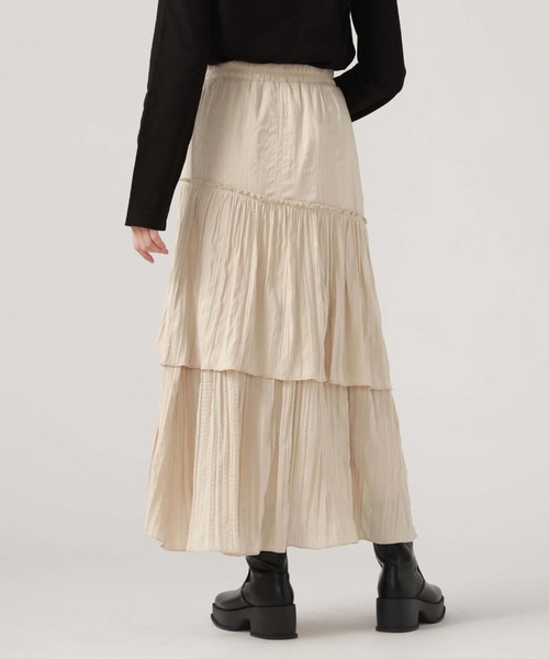 archives(アルシーヴ)の「ワッシャーアシメティアードスカート(スカート・レディース・ブラック/グレー/ベージュ/ミント・MEDIUM)」の11枚目の写真