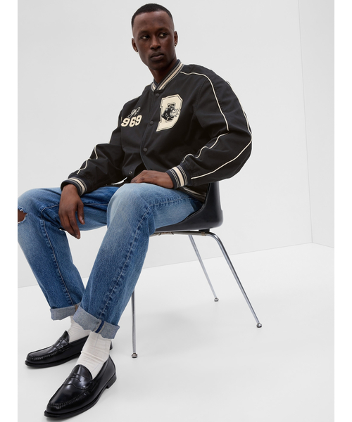 GAP（ギャップ）の「Gap Icons ×  The Brooklyn Circus バーシティジャケット(メンズ)（スタジャン・メンズ・ブラック・S/M/L/XS/XL）」の5枚目の写真