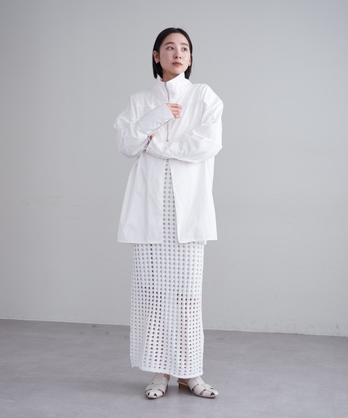 mline（エムライン）の「【2サイズ展開】[mline]スクエアメッシュニットワンピース（ワンピース・レディース・オフホワイト/ブラック・1/2）」の15枚目の写真