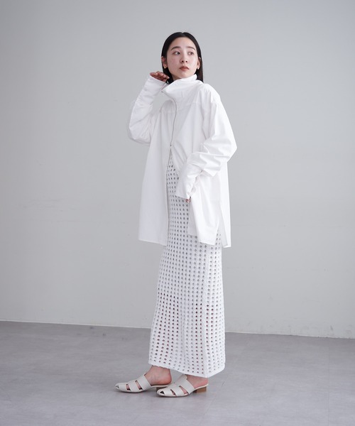 mline（エムライン）の「【2サイズ展開】[mline]スクエアメッシュニットワンピース（ワンピース・レディース・オフホワイト/ブラック・1/2）」の16枚目の写真