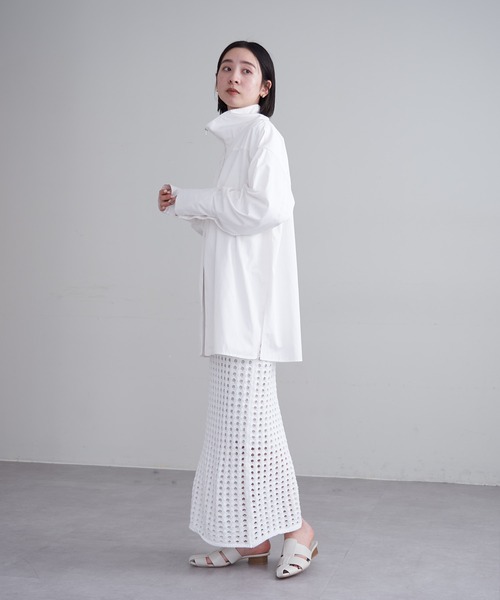 mline（エムライン）の「【2サイズ展開】[mline]スクエアメッシュニットワンピース（ワンピース・レディース・オフホワイト/ブラック・1/2）」の18枚目の写真