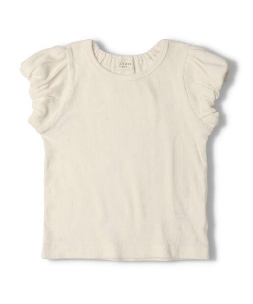 kids zoo(キッズズー)の「無地バルーンスリーブ半袖Tシャツ(Tシャツ/カットソー・キッズ・オフホワイト/スミクロ/ラベンダー・80/90)」の2枚目の写真